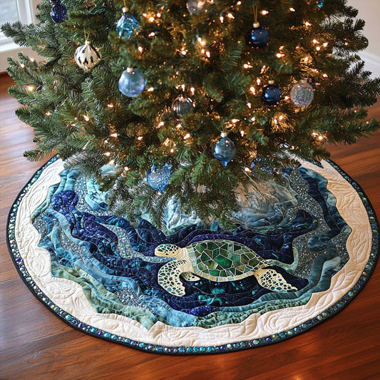 Cove Turtle Christmas Quilted Tree Skirt NCU0PT2484
