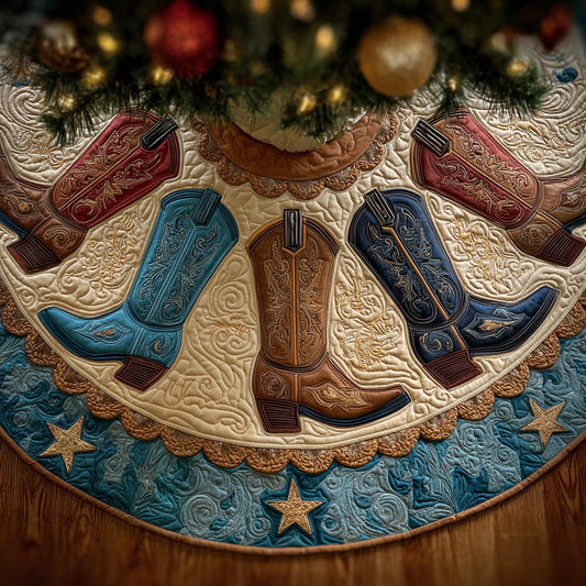 Cowgirl Rodeo Christmas Quilted Tree Skirt NCU0DH539