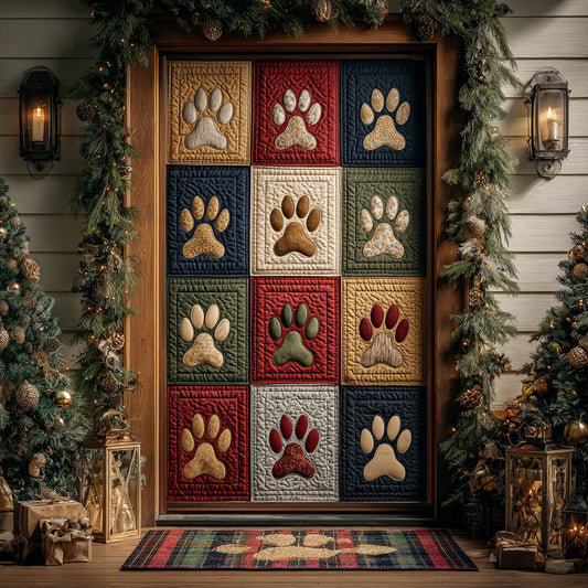 Cozy Cabin Paw Quilted Door Cover NCU0DH458