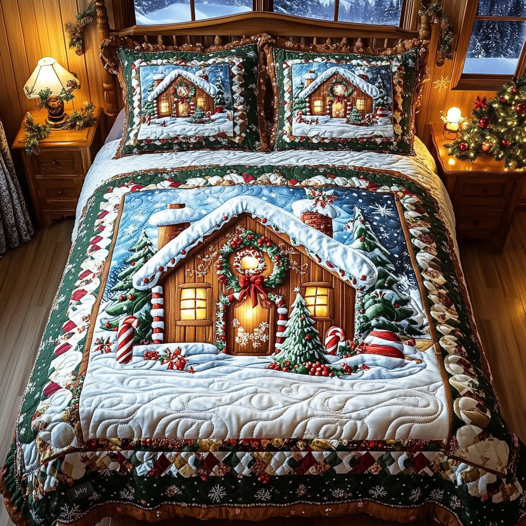 Cozy Cabin Retreat 3-Piece Quilted Bedding Set NCU0DV1736