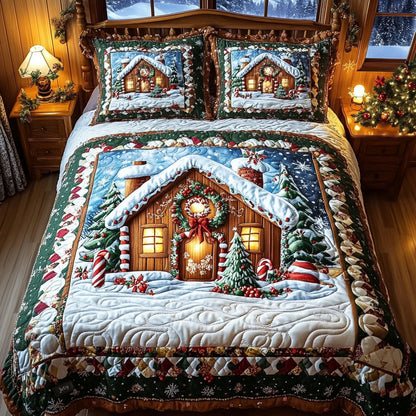 Cozy Cabin Retreat 3-Piece Quilted Bedding Set NCU0DV1736