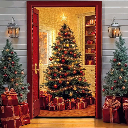 Cozy Christmas Tree Quilted Door Cover NCU0TN21