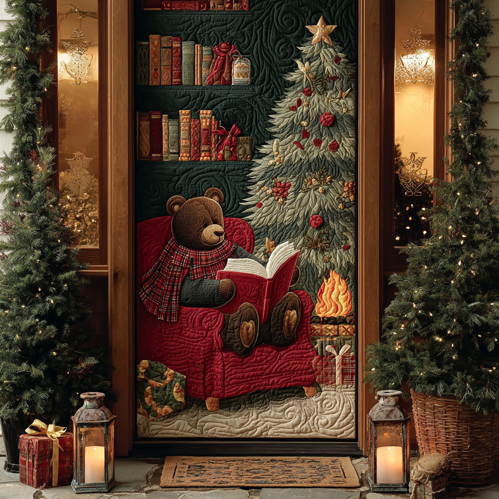 Cozy Fireside Reading Quilted Door Cover NCU0DH501