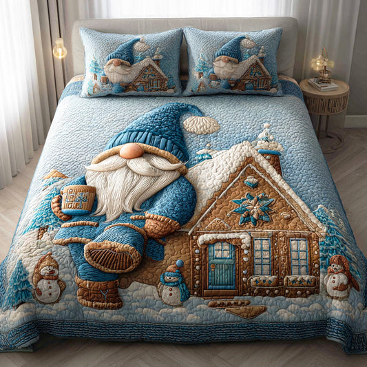 Cozy Gnome Night 3-Piece Quilted Bedding Set NCU0ND021