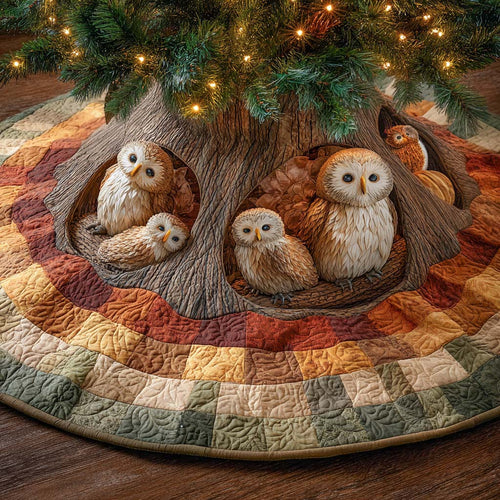 Cozy Hollow Family Quilted Tree Skirt NCU0XD1370