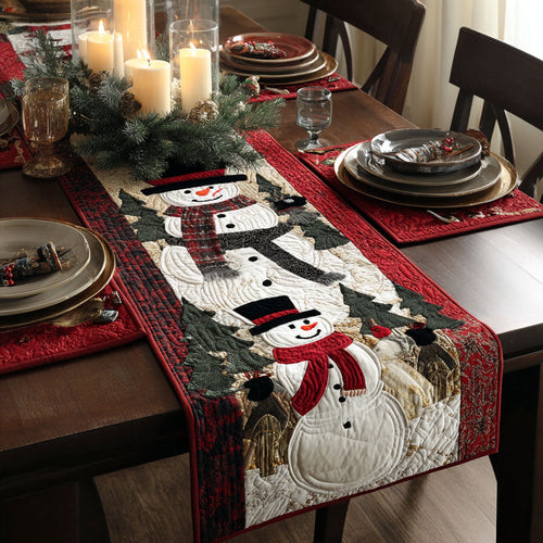 Cozy Snowmen Quilted Table Runner NCU0TP0053