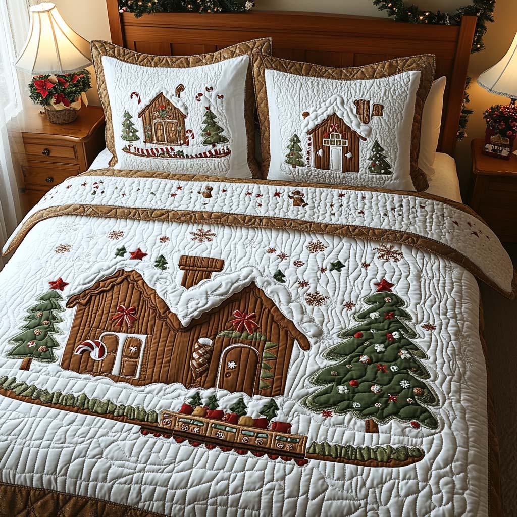 Cozy Winter 3-Piece Quilted Bedding Set NCU0TN31