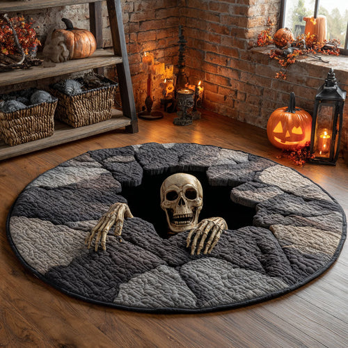 Crawling Skull Quilted Round Mat NCU0TV440