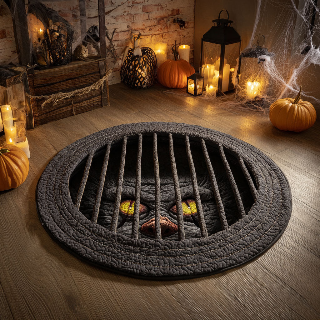 Creepy Cellar Hatch Quilted Round Mat NCU0TV312
