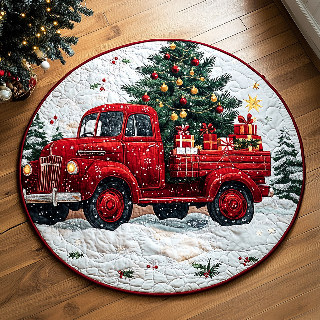 Crimson Cargo Quilted Round Mat NCU0DH376