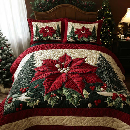 Crimson Radiance 3-Piece Quilted Bedding Set NCU0NL028