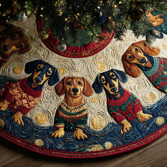 Dachs Starry Sweater Christmas Quilted Tree Skirt NCU0DH599