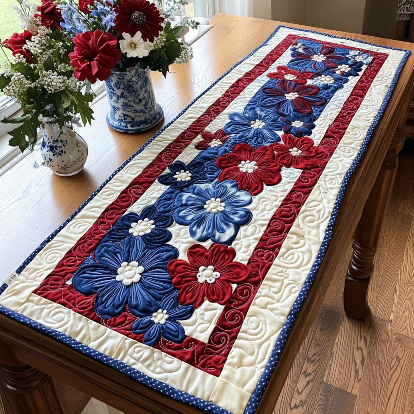 Daisies for Independence Quilted Table Runner NCU0PT3389