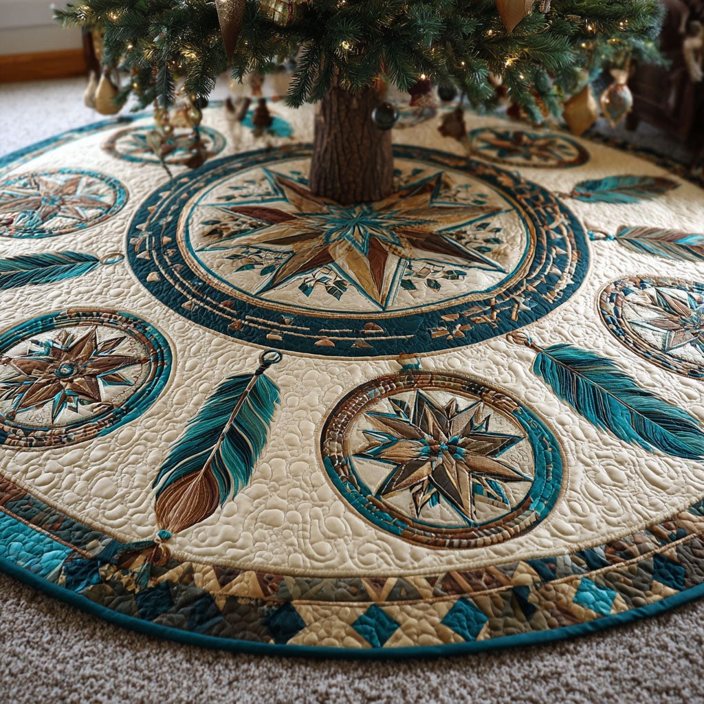 Desert Compass Christmas Quilted Tree Skirt NCU0TV904