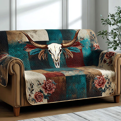 Desert Rose Longhorn Quilted Sofa Cover NCU0DH587