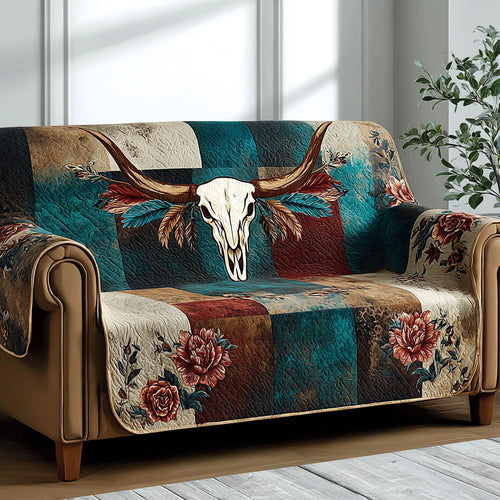 Desert Rose Longhorn Quilted Sofa Cover NCU0DH587