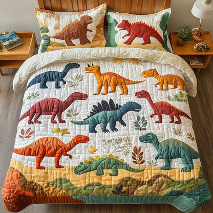 Dino Safari 3-Piece Quilted Bedding Set NCU0VH3620