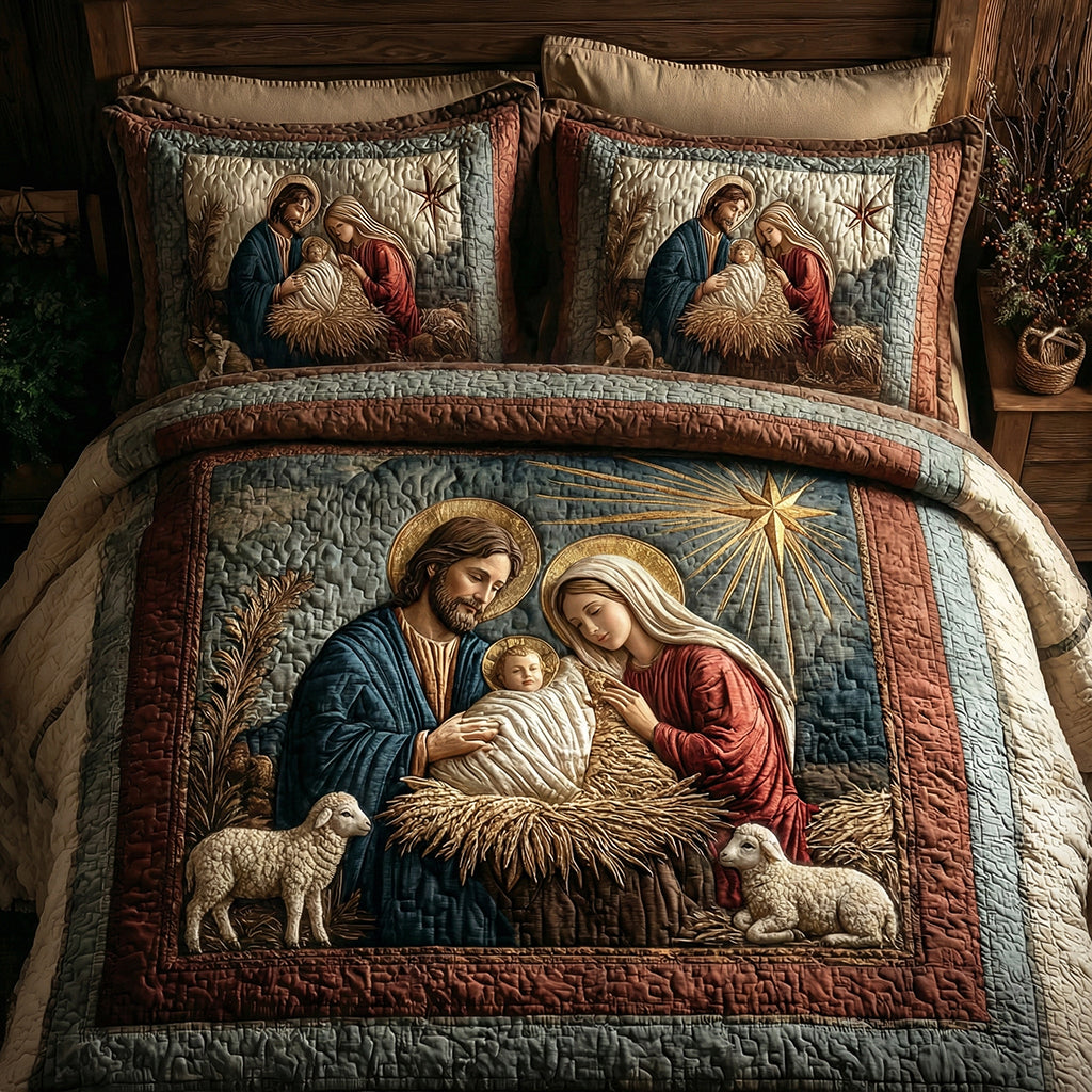 Divine Birth 3-Piece Quilted Bedding Set NCU0DH620