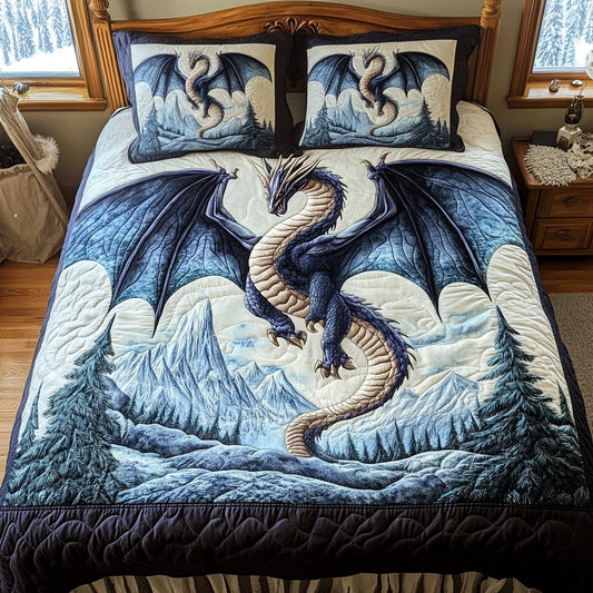 Dragon Crest 3-Piece Quilted Bedding Set NCU0DV1856