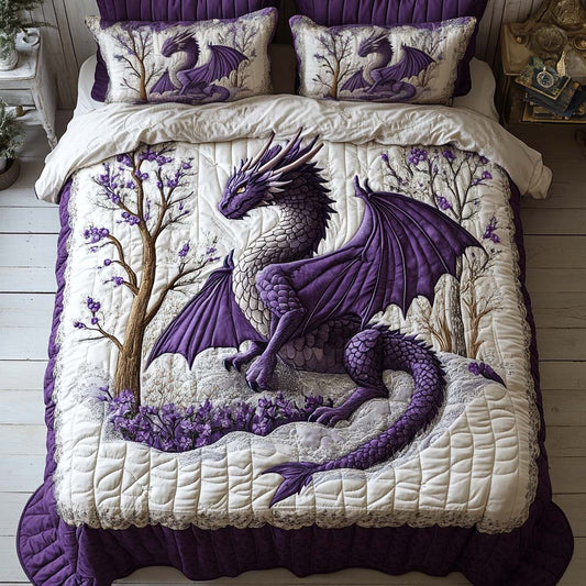 Dragon Forest 3-Piece Quilted Bedding Set NCU0DV2458