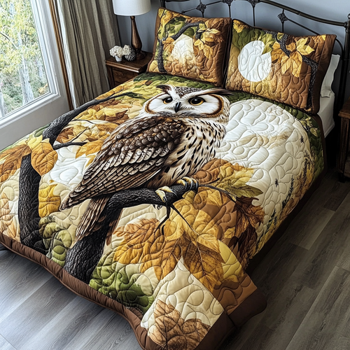 Dreaming Owl 3-Piece Quilted Bedding Set NCU0NL057