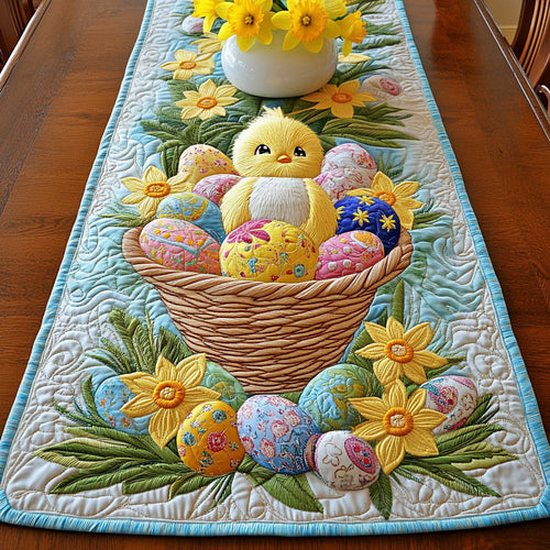 Easter Basket Eggs Quilted Table Runner NCU0NT3311