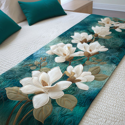 Elegant Magnolia Quilted Bed Runner NCU0TN172