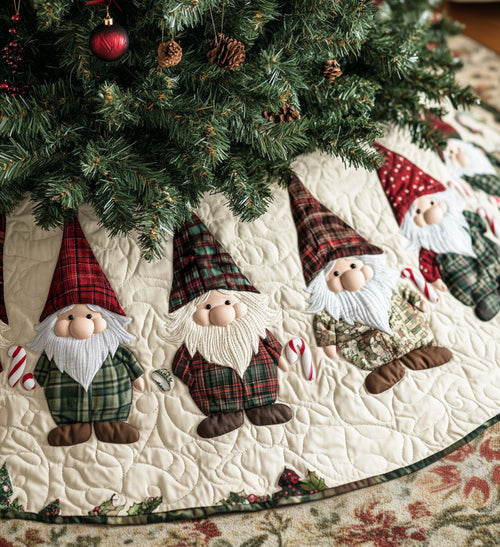 Elf Enclave Christmas Quilted Tree Skirt NCU0PT1020