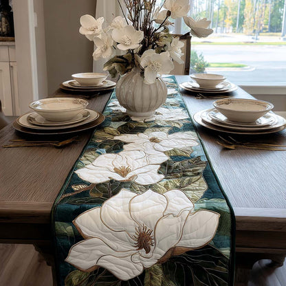 Emerald Magnolia Quilted Table Runner NCU0QQ079