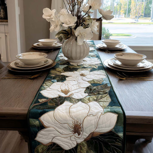 Emerald Magnolia Quilted Table Runner NCU0QQ079