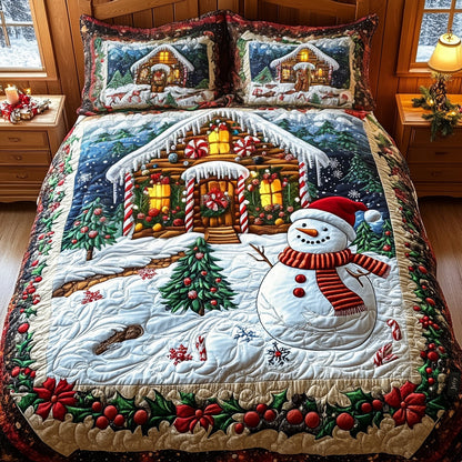 Enchanted Christmas Eve 3-Piece Quilted Bedding Set NCU0DV1730