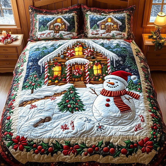 Enchanted Christmas Eve 3-Piece Quilted Bedding Set NCU0DV1730
