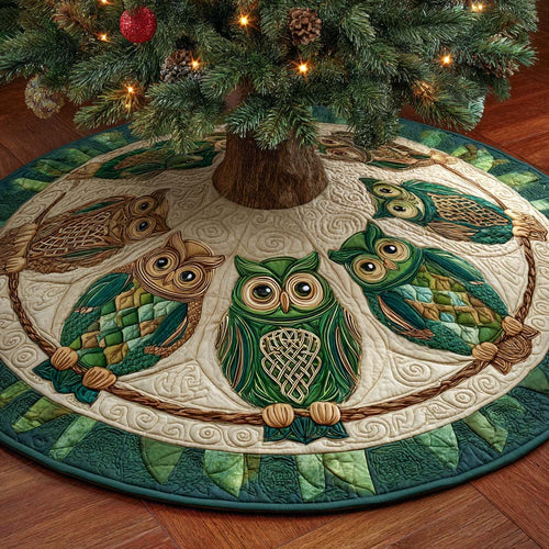 Enchanted Forest Owls Quilted Tree Skirt NCU0XD1367