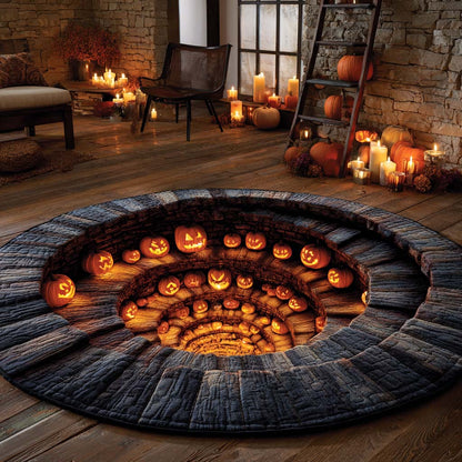 Endless Pumpkin Abyss Quilted Round Mat NCU0XD939