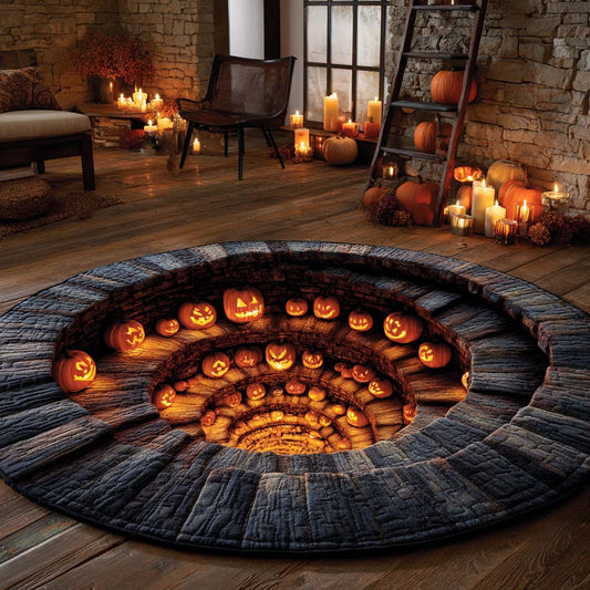 Endless Pumpkin Abyss Quilted Round Mat NCU0XD939