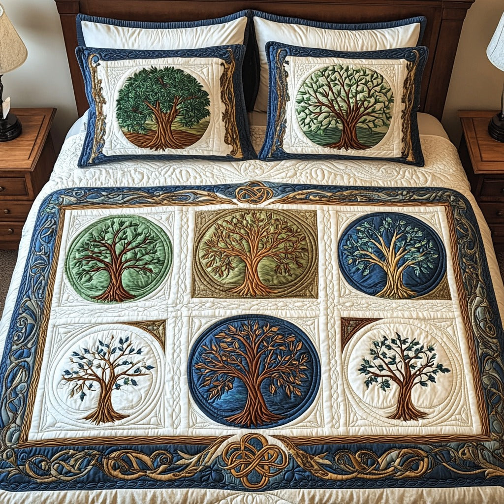 Ethereal Forest Quilt 3-Piece Quilted Bedding Set NCU0TL2007