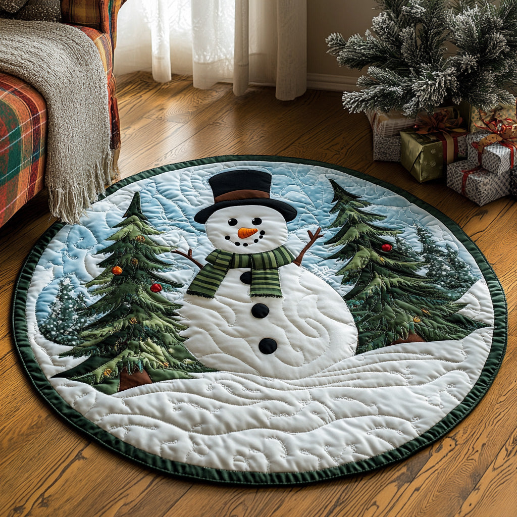 Evergreen Cheer Quilted Round Mat NCU0DH373