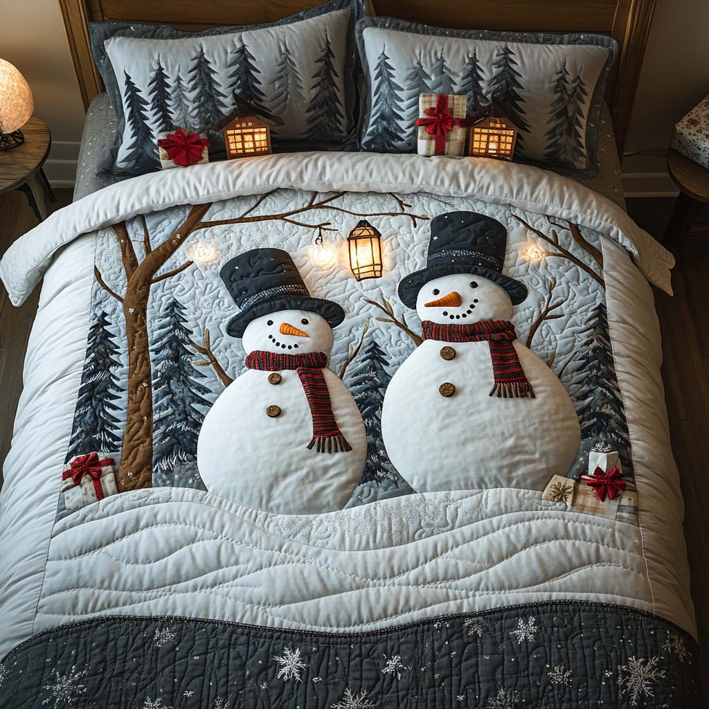 Evergreen Delight 3-Piece Quilted Bedding Set NCU0TN50