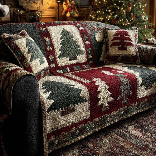 Evergreen Patchwork Charm Quilted Sofa Cover NCU0QQ117