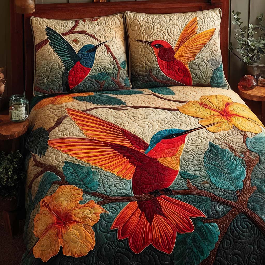 Feather Flash 3-Piece Quilted Bedding Set NCU0TN72