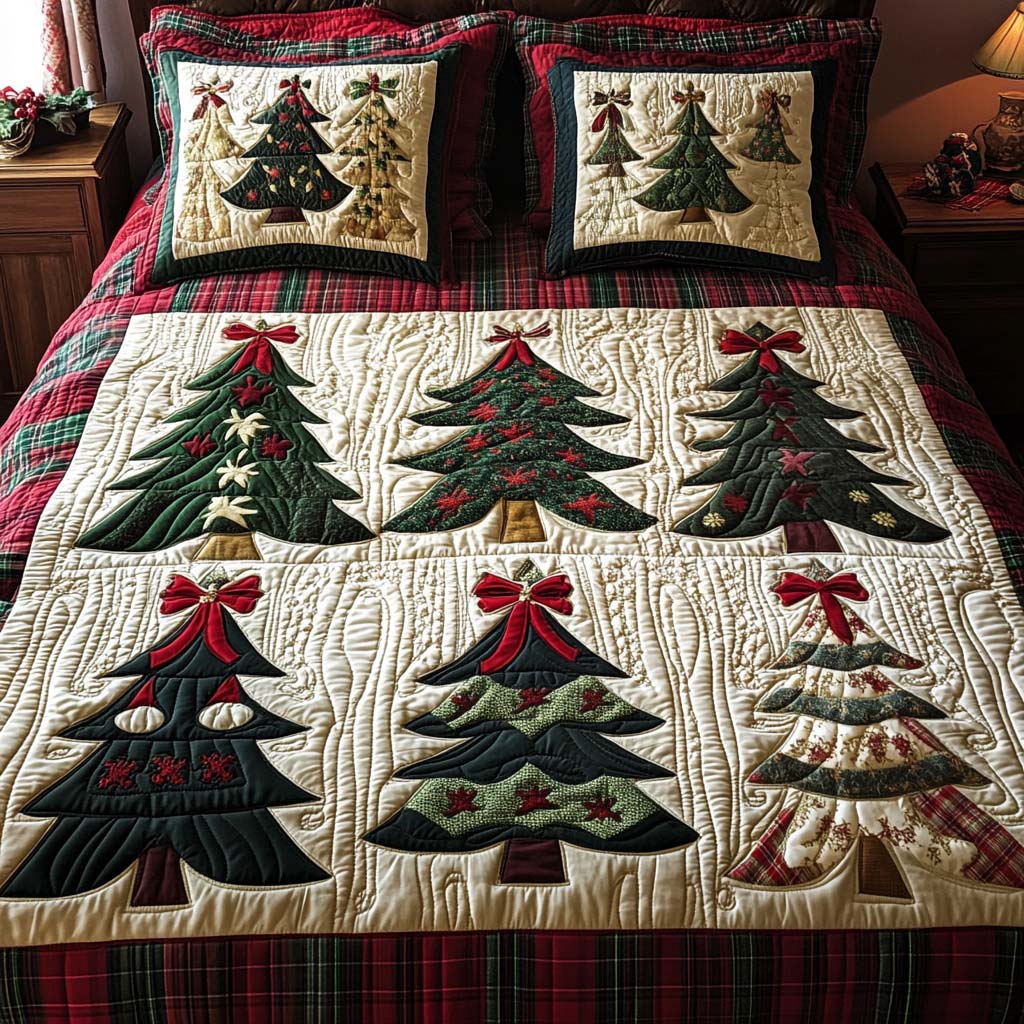 Festive Applique 3-Piece Quilted Bedding Set NCU0TN32