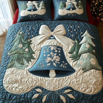 Festive Bells Cheer 3-Piece Quilted Bedding Set NCU0DK2525