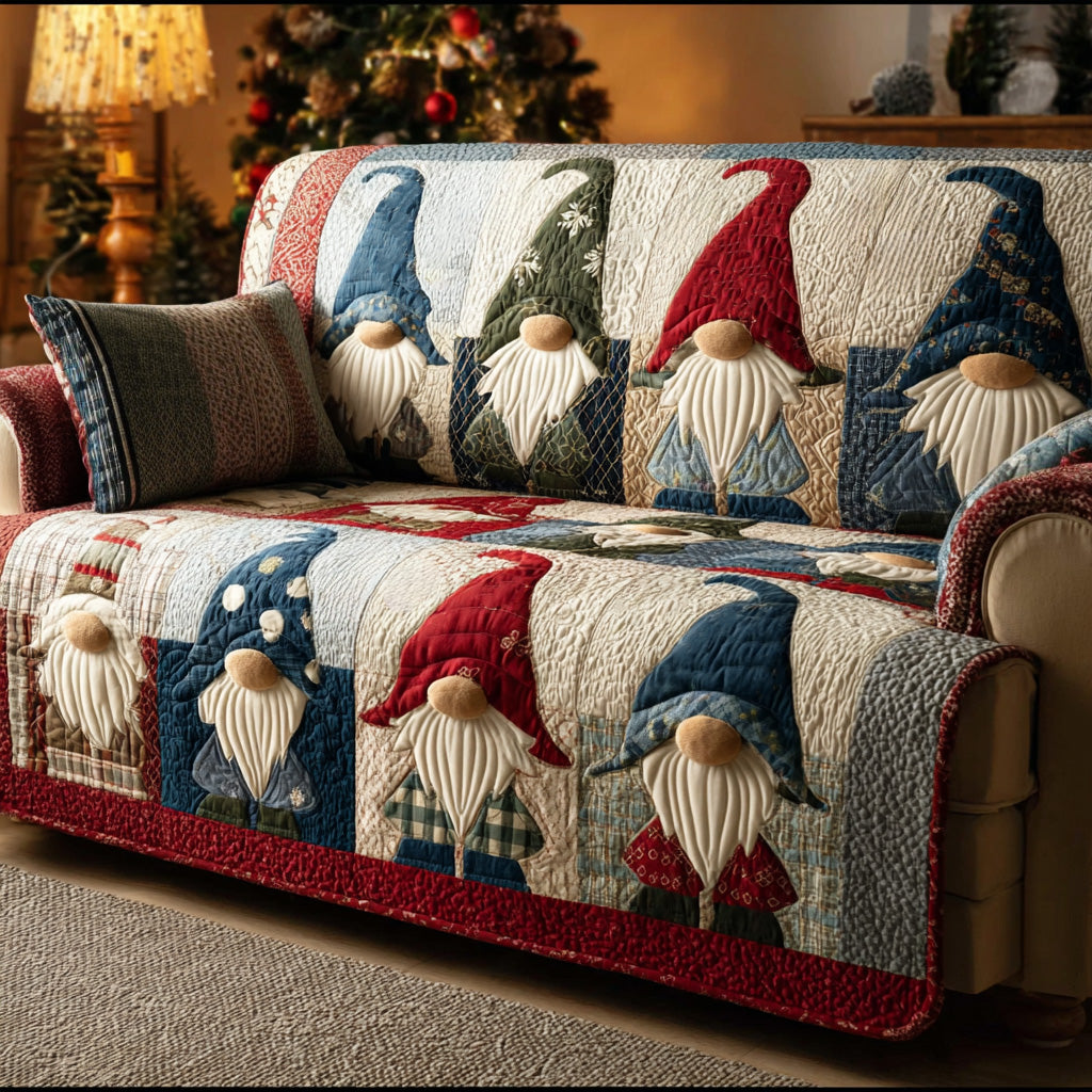 Festive Gnome Harmony Quilted Sofa Cover NCU0DH478