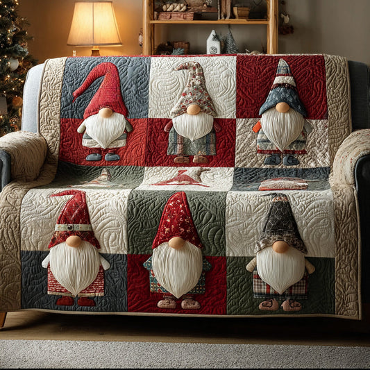 Festive Gnome Quilted Sofa Cover NCU0DH482