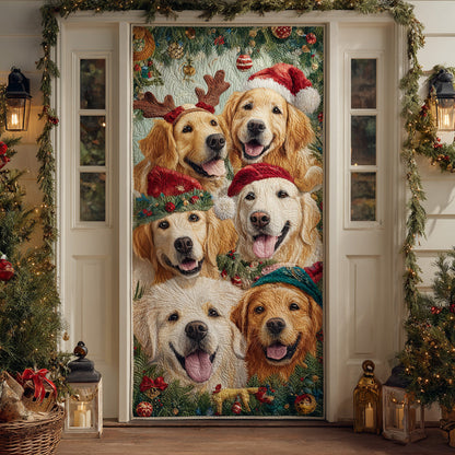 Festive Golden Family Quilted Door Cover NCU0DH423
