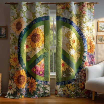Flower Peace Quilted Curtains NCU0VD031