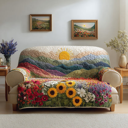 Flower Sunny Valley Quilted Sofa Cover NCU0DH677
