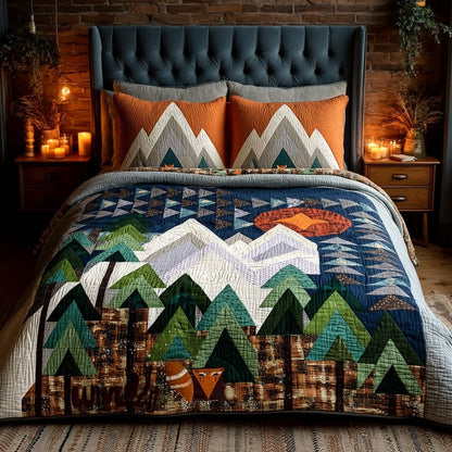 Forest Midnight Light 3-Piece Quilted Bedding Set NCU0NL019