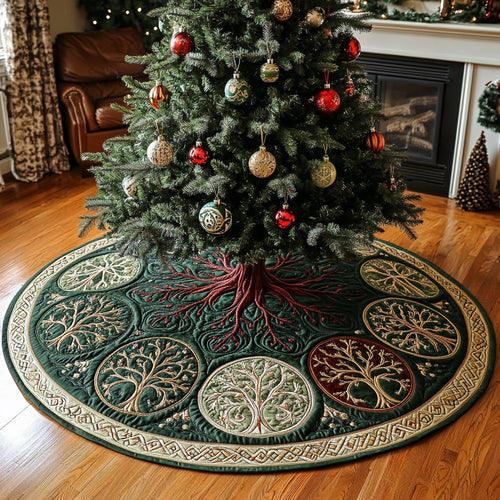 Forest Serenity Christmas Quilted Tree Skirt NCU0DV2248