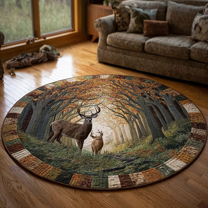 Forest Stag Quilted Round Mat NCU0DV7880